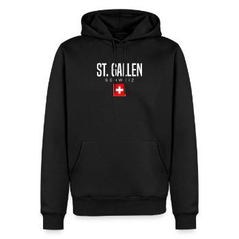 St. Gallen Schweiz - Männer Premium Bio Hoodie - Schwarz - Vorne - Nico (187cm)