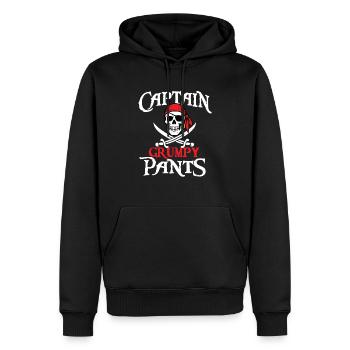 Captain Grumpy Pants Buccaneer Freebooter - Men’s Premium Organic Hoodie - black - Front - Nico (187cm)