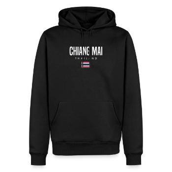 Chiang Mai Thailand - Männer Premium Bio Hoodie - Schwarz - Vorne - Nico (187cm)