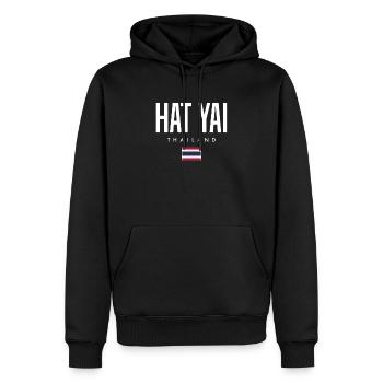 Hat Yai Thaïlande - Sweat à capuche Premium bio Homme - noir - Devant - Nico (187cm)