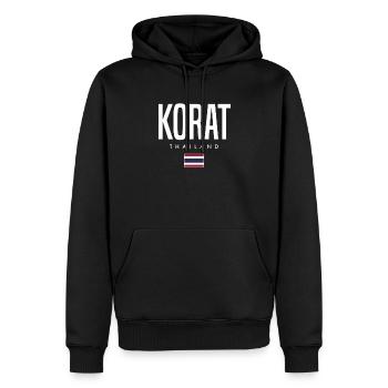 Korat Thaïlande - Sweat à capuche Premium bio Homme - noir - Devant - Nico (187cm)