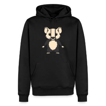 opossum - Sweat à capuche Premium bio Homme - noir - Devant - Nico (187cm)