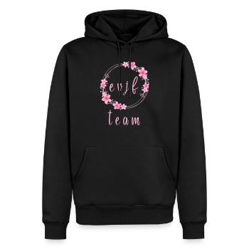 EVJF Cercle Fleurs Prénom Personnalisable - Sweat à capuche Premium bio Homme - noir - Devant - Nico (187cm)