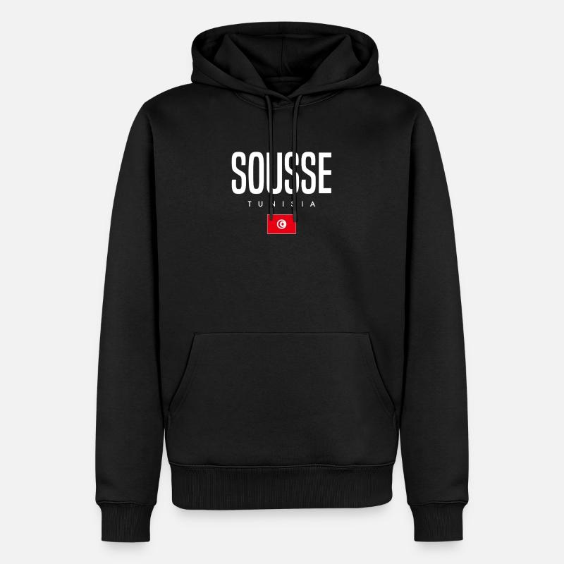 Sousse Tunisie - Sweat à capuche Premium bio Homme - noir