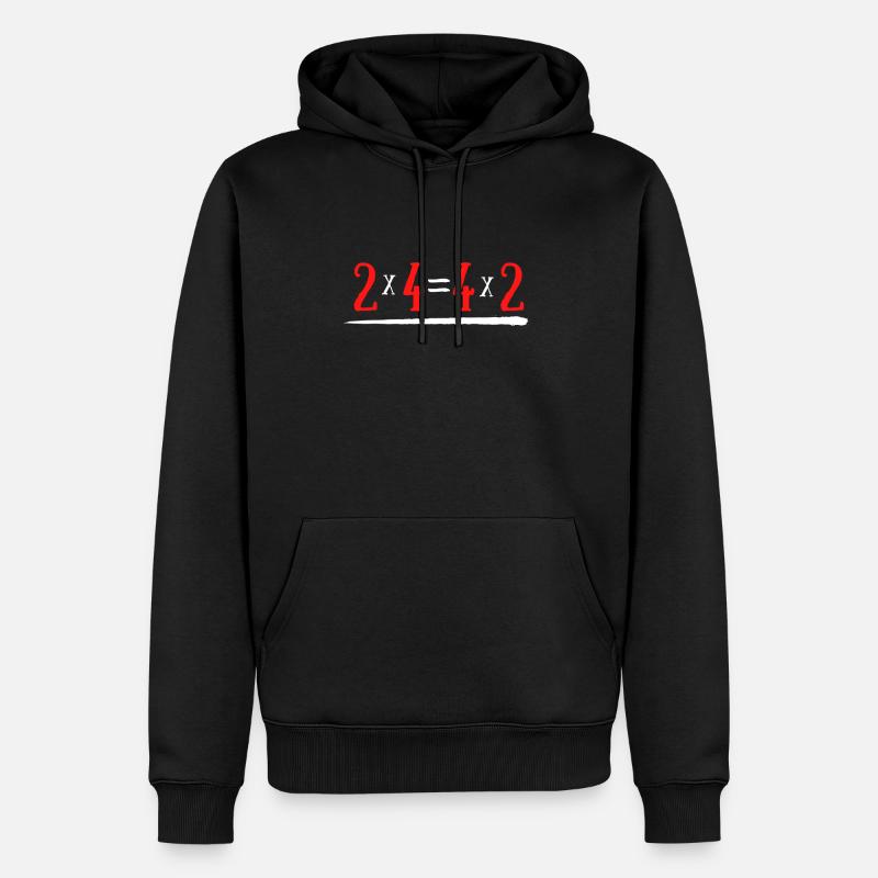 Equation Maths Humour 2*4= 4*2 - Sweat à capuche Premium bio Homme - noir