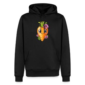 Karotte mit Blumen - Männer Premium Bio Hoodie - Schwarz - Vorne - Nico (187cm)