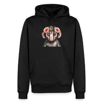 Lächelnder Babyaffe - Männer Premium Bio Hoodie - Schwarz - Vorne - Nico (187cm)