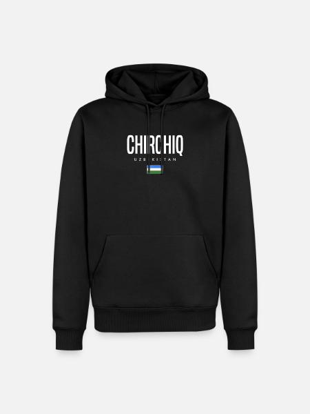Chirchiq, Ouzbékistan - Sweat à capuche Premium bio Homme - noir
