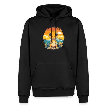 Kleiner Dino am Meer - Männer Premium Bio Hoodie - Schwarz - Vorne - Nico (187cm)