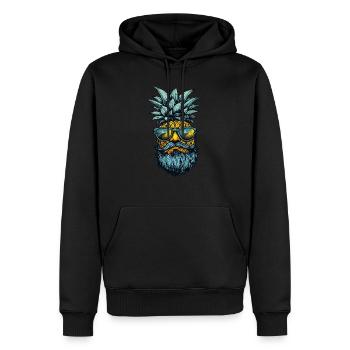 Pineapple with beard - Men’s Premium Organic Hoodie - black - Front - Nico (187cm)