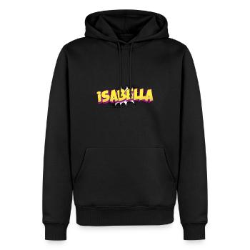 Isabella benutzerdefinierter Name Comic-Stil Pop-Art, - Männer Premium Bio Hoodie - Schwarz - Vorne - Nico (187cm)