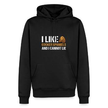 Chien J’aime Corgi Et Je Ne Peux Pas Mentir - Sweat à capuche Premium bio Homme - noir - Devant - Nico (187cm)