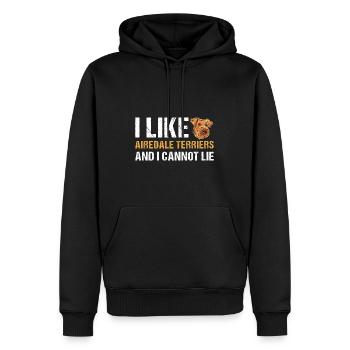 J’aime l’Airedale Terrier et je ne peux pas mentir - Sweat à capuche Premium bio Homme - noir - Devant - Nico (187cm)
