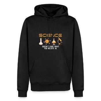 Wissenschaft - Es Ist Egal, Woran Du Glaubst - Männer Premium Bio Hoodie - Schwarz - Vorne - Nico (187cm)
