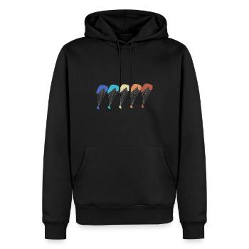 Parapente Gleitschirm Vintage - Sweat à capuche Premium bio Homme - noir - Devant - Nico (187cm)