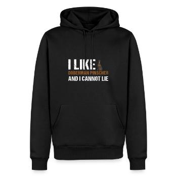 J’aime Doberman Pinscher et je ne peux pas mentir - Sweat à capuche Premium bio Homme - noir - Devant - Nico (187cm)