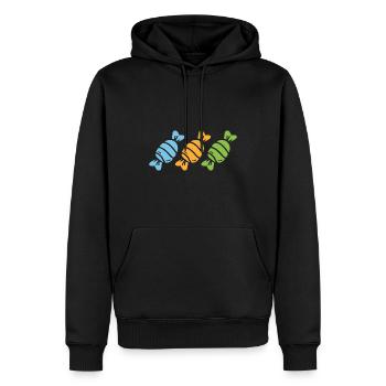 bonbon - Sweat à capuche Premium bio Homme - noir - Devant - Nico (187cm)