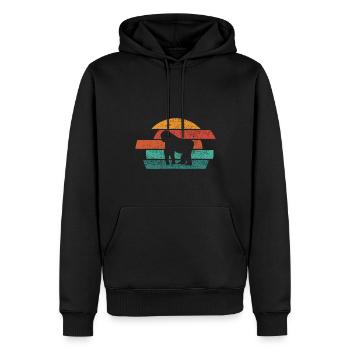 Gorilla Retro Vintage 80er Jahre Stil - Männer Premium Bio Hoodie - Schwarz - Vorne - Nico (187cm)