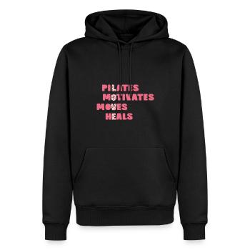 Pilates Motiviert Bewegt Heilt - Männer Premium Bio Hoodie - Schwarz - Vorne - Nico (187cm)