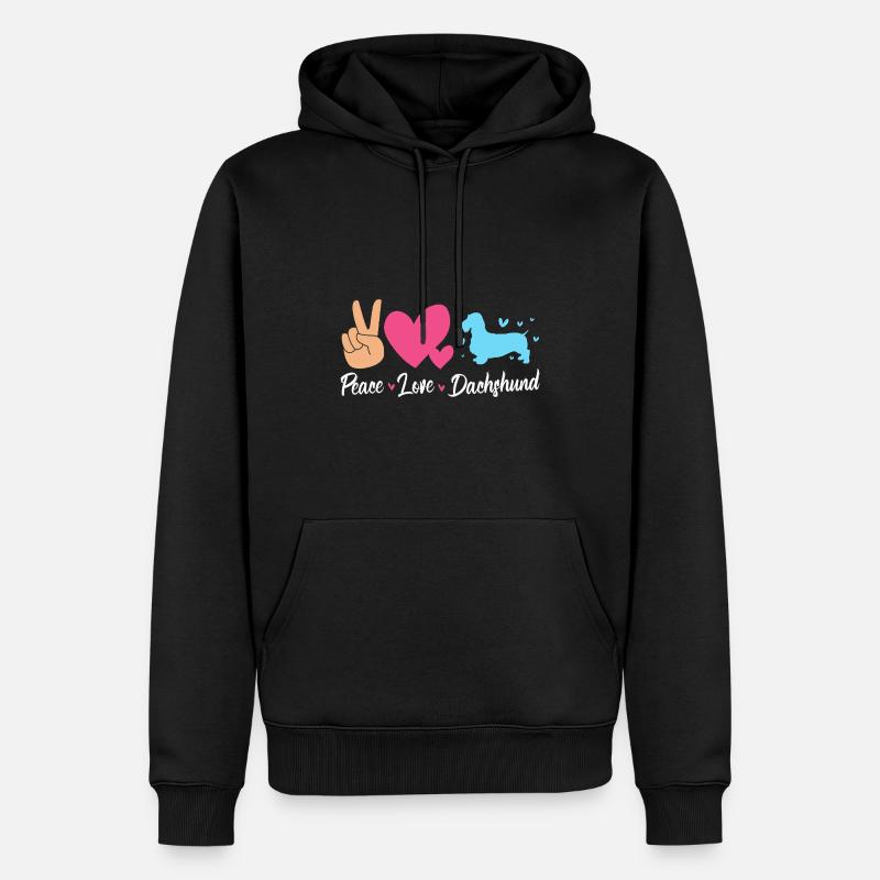 Teckel à poil dur Teckel - Sweat à capuche Premium bio Homme - noir
