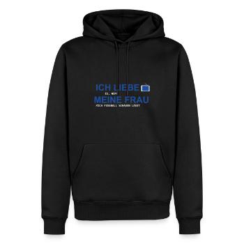 Ich liebe meine Frau - Männer Premium Bio Hoodie - Schwarz - Vorne - Nico (187cm)