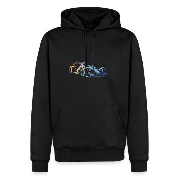 Voiture de course - Sweat à capuche Premium bio Homme - noir - Devant - Nico (187cm)