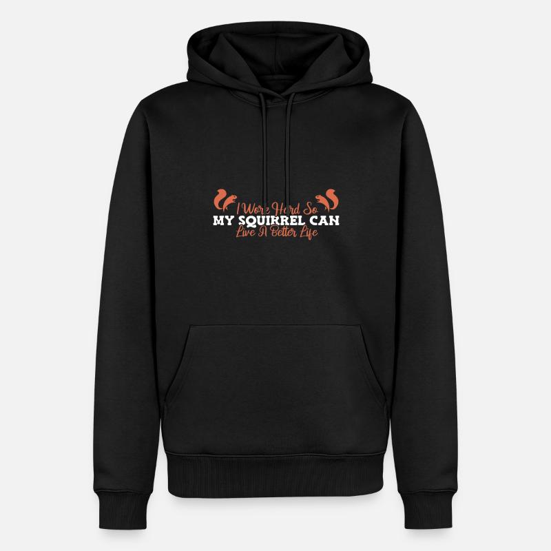 Eichhörnchen - Männer Premium Bio Hoodie - Schwarz