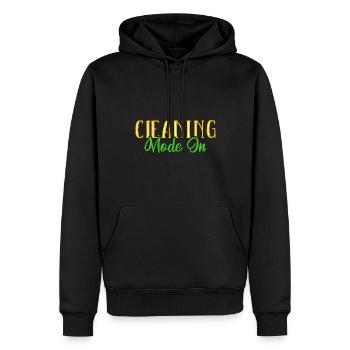 Femme de ménage Ménage - Sweat à capuche Premium bio Homme - noir - Devant - Nico (187cm)