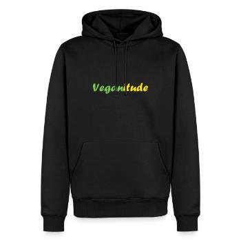 Légumes Humour je suis vegan - Sweat à capuche Premium bio Homme - noir - Devant - Nico (187cm)