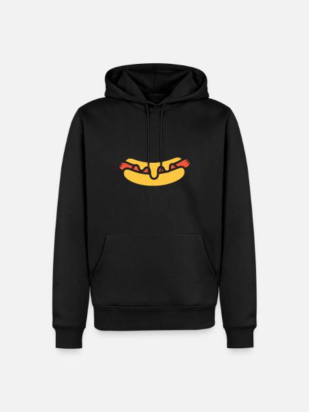 Hot Dog - Männer Premium Bio Hoodie - Schwarz