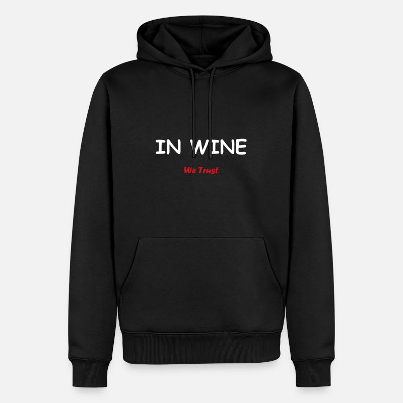 In wine we trust - Sweat à capuche Premium bio Homme - noir