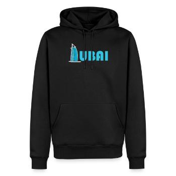 Dubai Skyline - Männer Premium Bio Hoodie - Schwarz - Vorne - Nico (187cm)