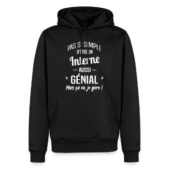 Interne - Sweat à capuche Premium bio Homme - noir - Devant - Nico (187cm)
