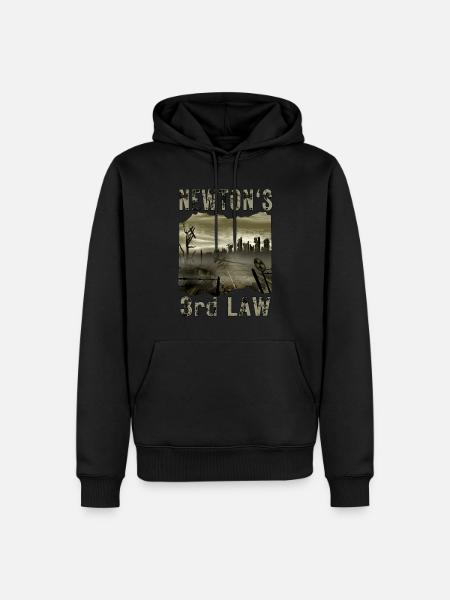 Newton`s 3rd law. Action to reaction apocalypse - Men’s Premium Organic Hoodie - black