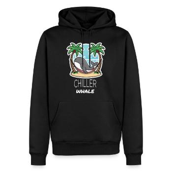 Chiller Whale - Men’s Premium Organic Hoodie - black - Front - Nico (187cm)