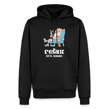 Relax Santa Père Noël en vacances - Sweat à capuche Premium bio Homme - noir - Devant - Nico (187cm)