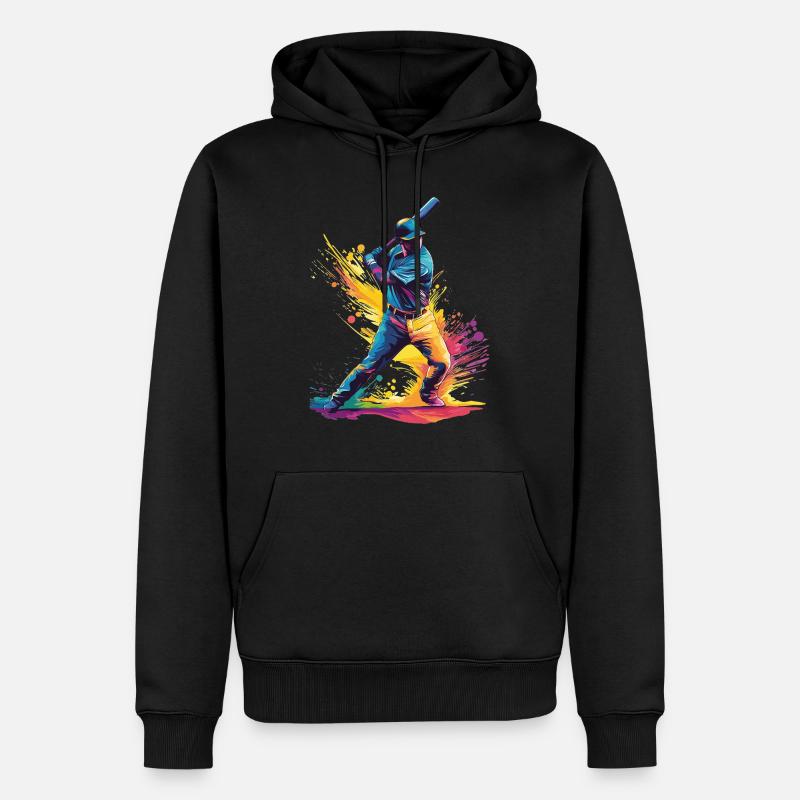 Baseball Spieler - Männer Premium Bio Hoodie - Schwarz