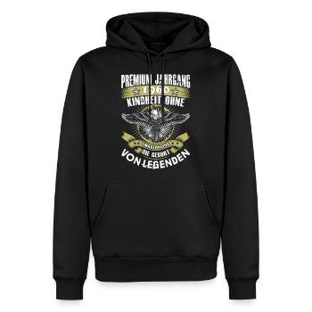 Jahrgang 1960 - Männer Premium Bio Hoodie - Schwarz - Vorne - Nico (187cm)