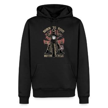 BORN TO RIDE - Chopper Moto Racer Café cadeau - Sweat à capuche Premium bio Homme - noir - Devant - Nico (187cm)