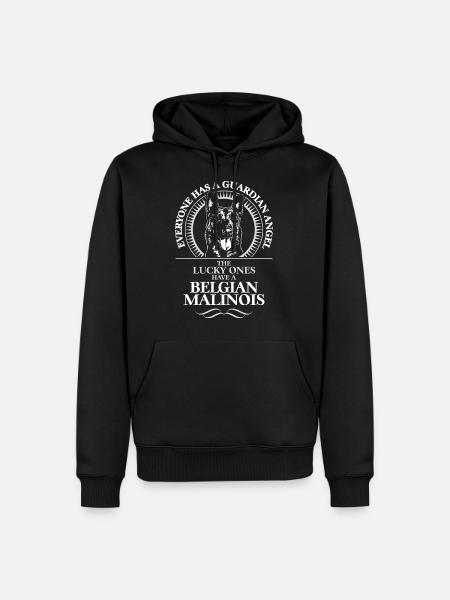 BELGIAN MALINOIS Guardian Angel WILSIGNS - Sweat à capuche Premium bio Homme - noir