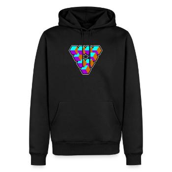 Géométrie Triangle Illusion Goa Cadeau - Sweat à capuche Premium bio Homme - noir - Devant - Nico (187cm)