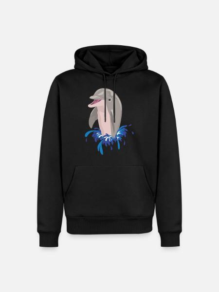 Dolphin sea beach splashes - Men’s Premium Organic Hoodie - black