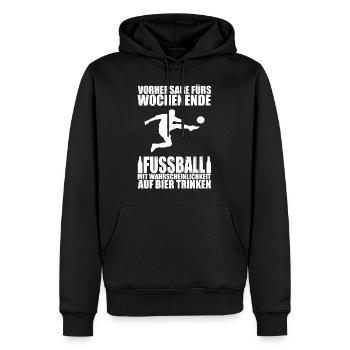 Boisson de bière de football de week-end cadeau de sport - Sweat à capuche Premium bio Homme - noir - Devant - Nico (187cm)