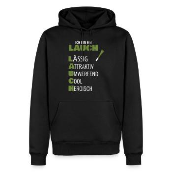 leek - Men’s Premium Organic Hoodie - black - Front - Nico (187cm)