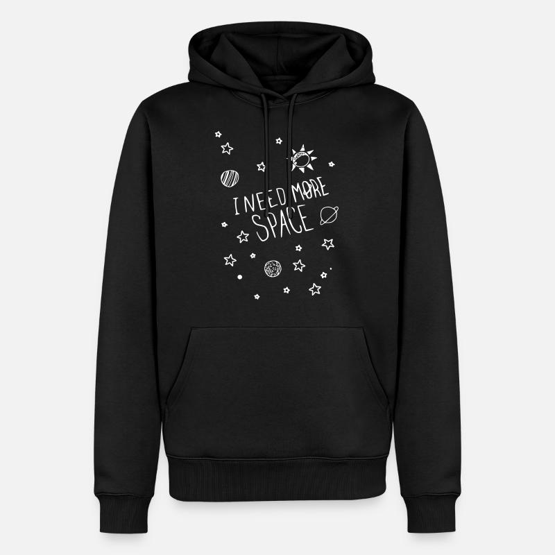 i need more space - Männer Premium Bio Hoodie - Schwarz