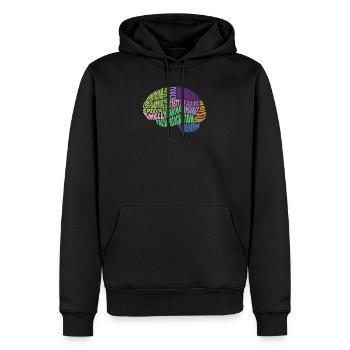 Bereiche im Gehirn, bunt - Männer Premium Bio Hoodie - Schwarz - Vorne - Nico (187cm)