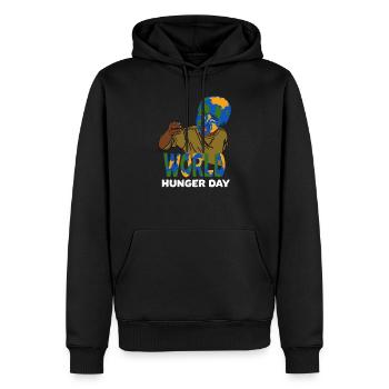 Welt hunger und Welt Nahrungstag Geschenkidee - Männer Premium Bio Hoodie - Schwarz - Vorne - Nico (187cm)