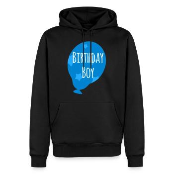 Motif ballon anniversaire garçon - Sweat à capuche Premium bio Homme - noir - Devant - Nico (187cm)
