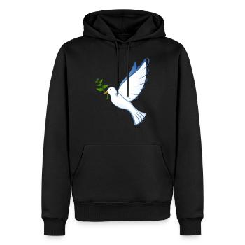 Taube - Männer Premium Bio Hoodie - Schwarz - Vorne - Nico (187cm)