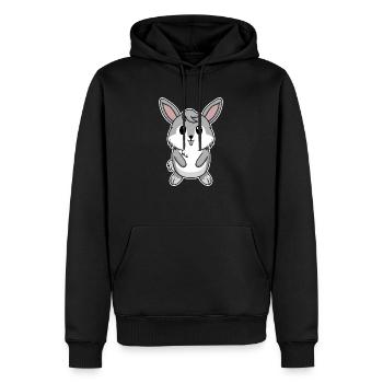 Bébé lapin - Sweat à capuche Premium bio Homme - noir - Devant - Nico (187cm)